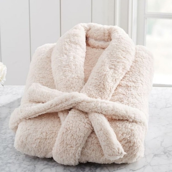 Pottery Barn Blush Pink Teddy Bear Robe - Picture 2 of 6